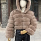 Hooded Fox Fur Jackets