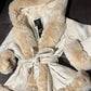 Hooded Belted Faux Fur Jackets