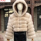 Hooded Fox Fur Jackets