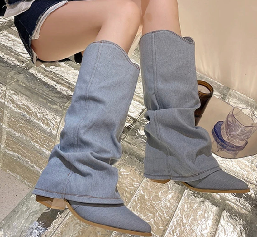 Denim Boots