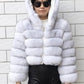 Hooded Fox Fur Jackets