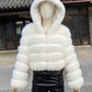 Hooded Fox Fur Jackets