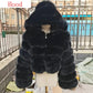 Hooded Fox Fur Jackets