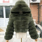 Hooded Fox Fur Jackets