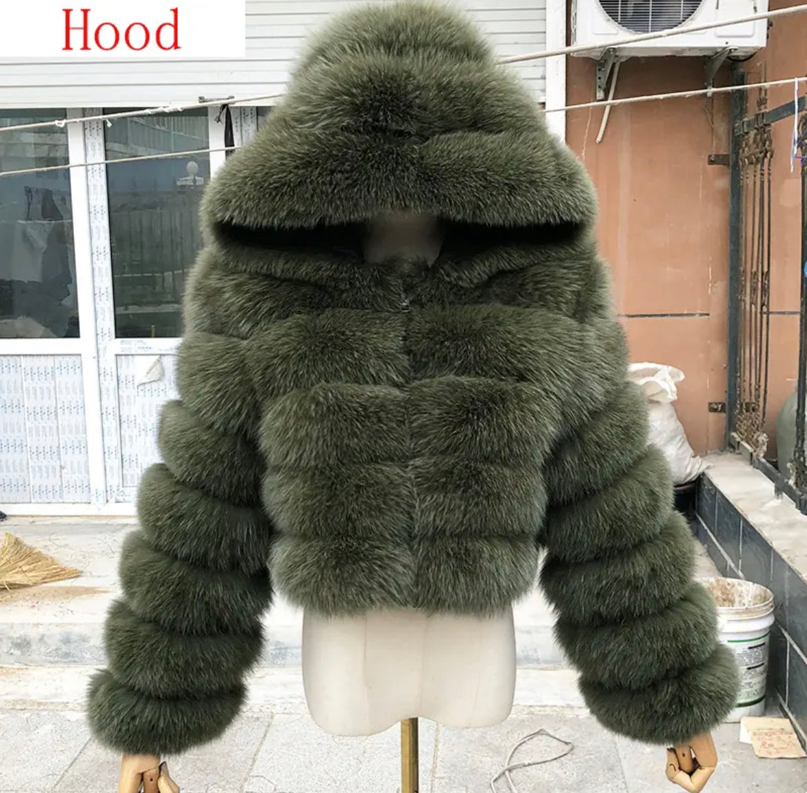 Hooded Fox Fur Jackets