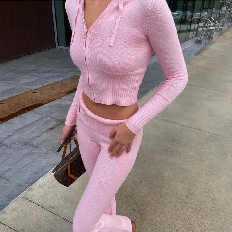 Knitted Flared Tracksuits