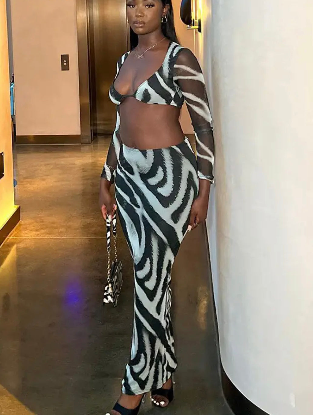 Zebra Print Two Piece