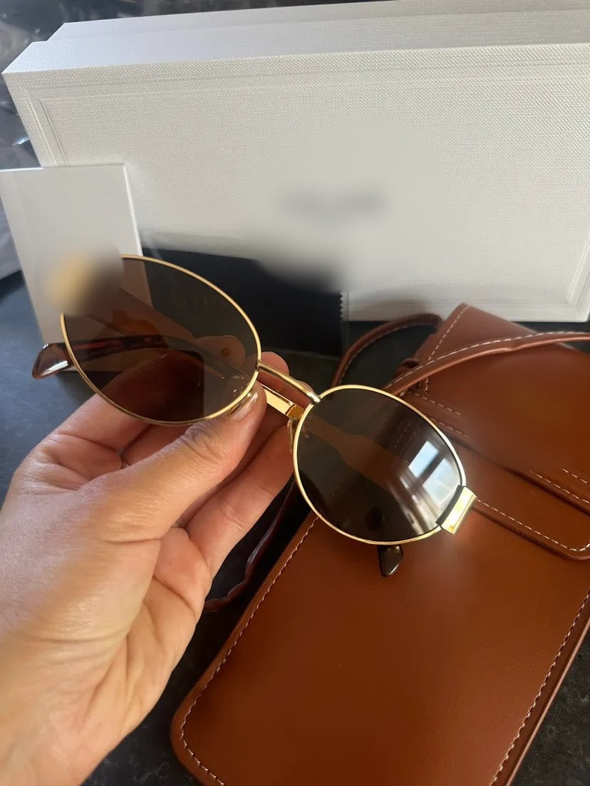 Oval Gold Sunglasses