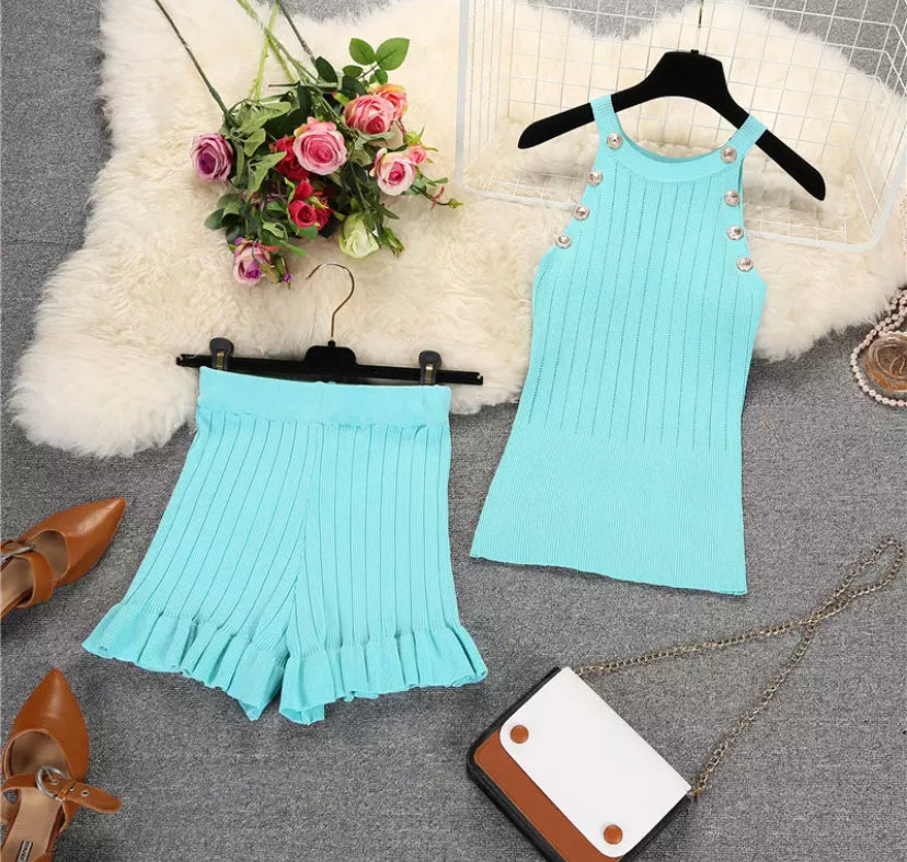 Knitted Vest Summer Co Ords