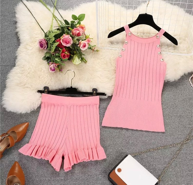 Knitted Vest Summer Co Ords